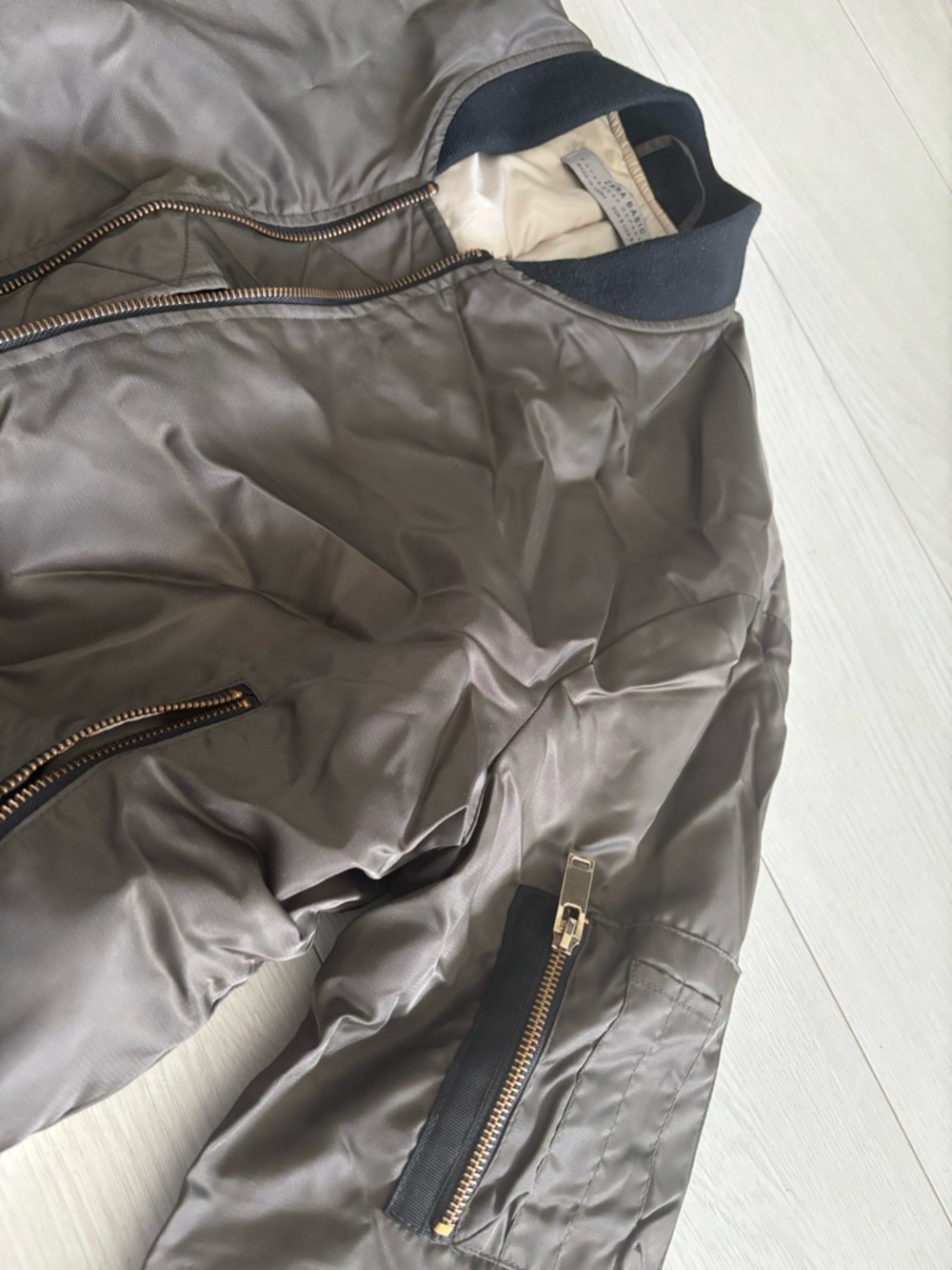 Zara Olive Green Bomber Jacket